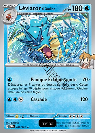 Carte Pokémon Léviator de Ondine  Reverse n°049 de la série Rivalités Destinées