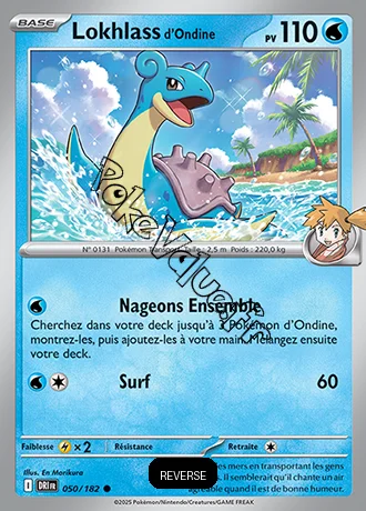 Carte Pokémon Lokhlass de Ondine  Reverse n°050 de la série Rivalités Destinées