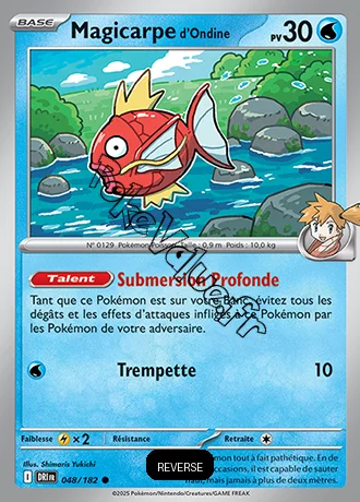 Carte Pokémon Magicarpe de Ondine  Reverse n°048 de la série Rivalités Destinées