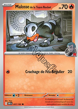 Carte Pokémon Malosse de la Team Rocket  n°037 de la série Rivalités Destinées