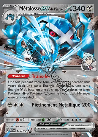Carte Pokémon Métalosse ex de Pierre  n°145 de la série Rivalités Destinées