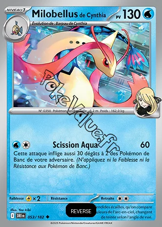 Carte Pokémon Milobellus de Cynthia  Reverse n°053 de la série Rivalités Destinées