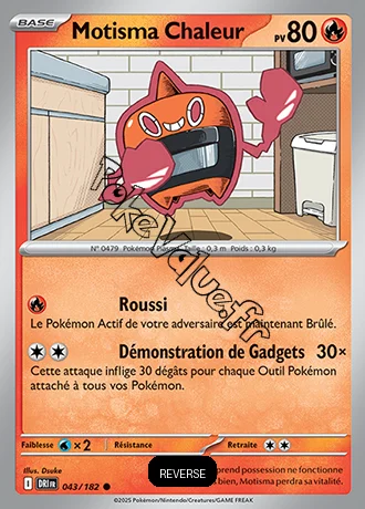 Carte Pokémon Motisma Chaleur  Reverse n°043 de la série Rivalités Destinées