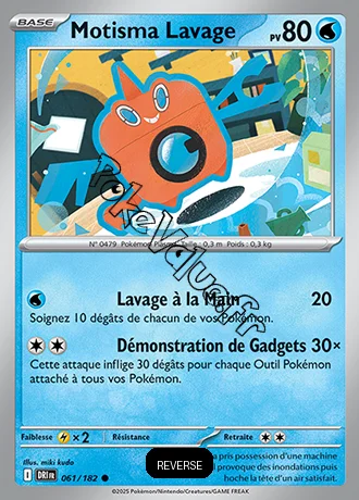 Carte Pokémon Motisma Lavage  Reverse n°061 de la série Rivalités Destinées