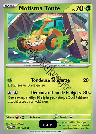 Carte Pokémon Motisma Tonte  Reverse n°009 de la série Rivalités Destinées