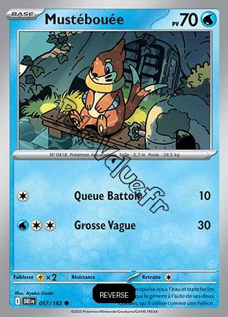 Carte Pokémon Mustébouée  Reverse n°057 de la série Rivalités Destinées
