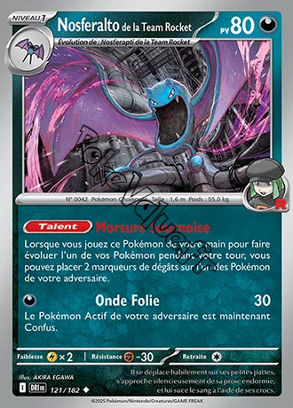 Carte Pokémon Nosferalto de la Team Rocket  n°121 de la série Rivalités Destinées