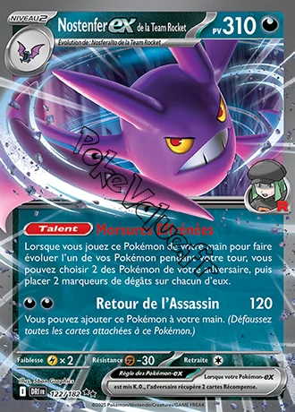 Carte Pokémon Nostenfer ex de la Team Rocket  n°122 de la série Rivalités Destinées