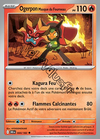 Carte Pokémon Ogerpon Masque du Fourneau  n°044 de la série Rivalités Destinées