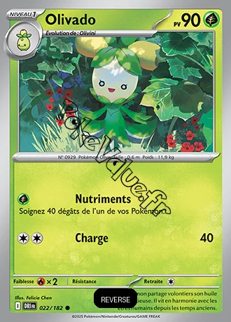 Carte Pokémon Olivado  Reverse n°022 de la série Rivalités Destinées