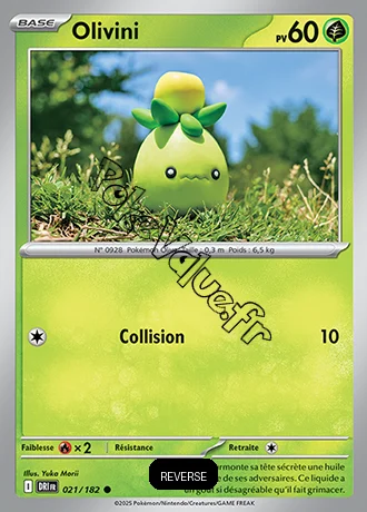 Carte Pokémon Olivini  Reverse n°021 de la série Rivalités Destinées