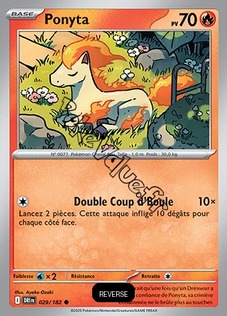 Carte Pokémon Ponyta  Reverse n°029 de la série Rivalités Destinées