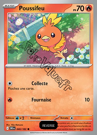 Carte Pokémon Poussifeu  Reverse n°040 de la série Rivalités Destinées