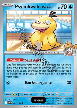 Carte Pokémon Psykokwak de Ondine  Reverse n°045 de la série Rivalités Destinées