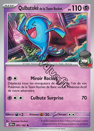 Carte Pokémon Qulbutoké de la Team Rocket  n°082 de la série Rivalités Destinées