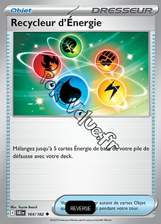 Carte Pokémon Recycleur d'Énergie Reverse n°164 de la série Rivalités Destinées