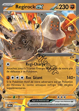 Carte Pokémon Regirock ex  n°101 de la série Rivalités Destinées