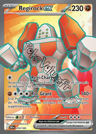 Carte Pokémon Regirock ex  n°214 de la série Rivalités Destinées