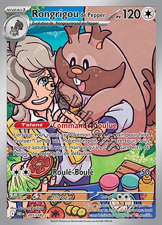 Carte Pokémon Rongrigou de Pepper  n°205 de la série Rivalités Destinées