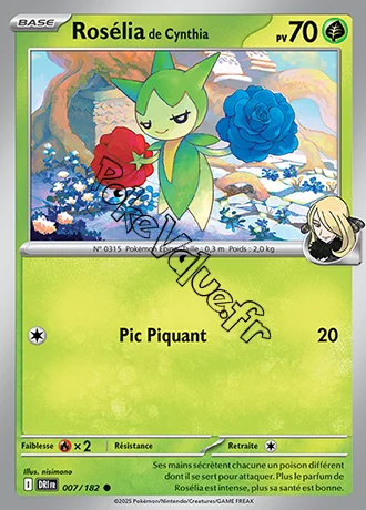 Carte Pokémon Rosélia de Cynthia  n°007 de la série Rivalités Destinées