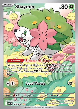 Carte Pokémon Shaymin  n°185 de la série Rivalités Destinées