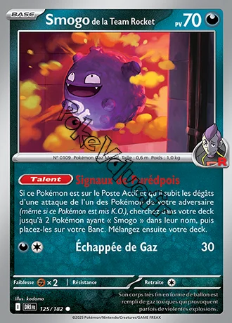 Carte Pokémon Smogo de la Team Rocket  n°125 de la série Rivalités Destinées