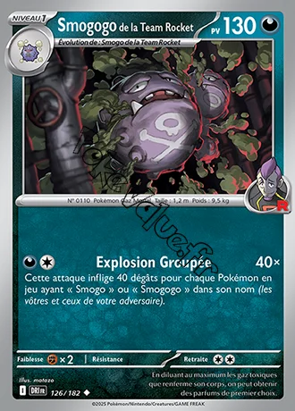 Carte Pokémon Smogogo de la Team Rocket  n°126 de la série Rivalités Destinées