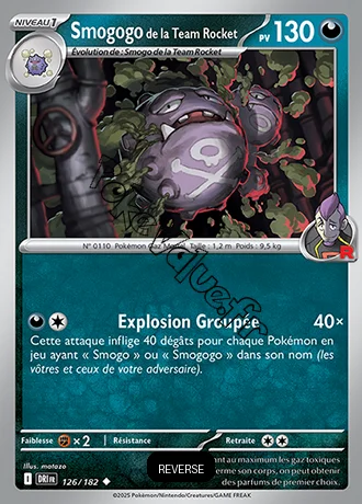 Carte Pokémon Smogogo de la Team Rocket  Reverse n°126 de la série Rivalités Destinées