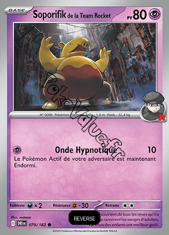 Carte Pokémon Soporifik de la Team Rocket  Reverse n°079 de la série Rivalités Destinées