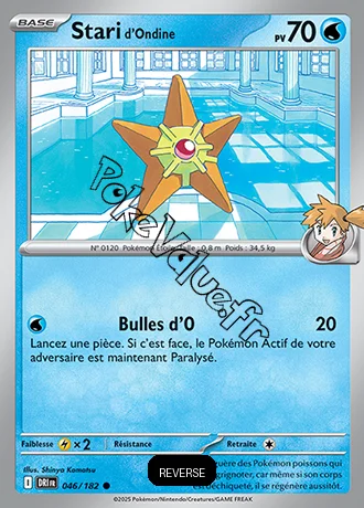 Carte Pokémon Stari de Ondine  Reverse n°046 de la série Rivalités Destinées
