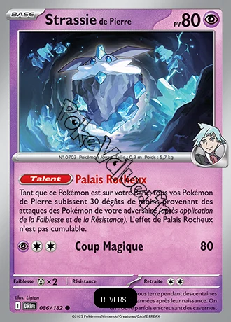 Carte Pokémon Strassie de Pierre  Reverse n°086 de la série Rivalités Destinées