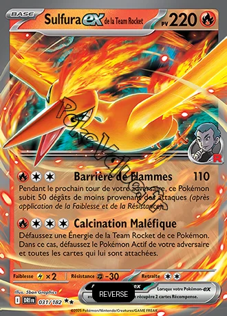 Carte Pokémon Sulfura ex de la Team Rocket  Reverse n°031 de la série Rivalités Destinées