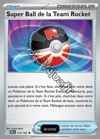 Carte Pokémon Super Ball de la Team Rocket Reverse n°175 de la série Rivalités Destinées