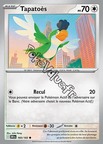 Carte Pokémon Tapatoès  n°160 de la série Rivalités Destinées