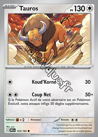 Carte Pokémon Tauros  n°152 de la série Rivalités Destinées