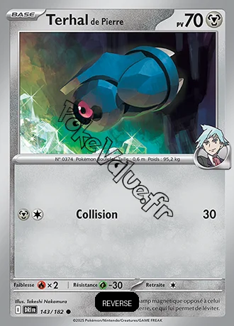 Carte Pokémon Terhal de Pierre  Reverse n°143 de la série Rivalités Destinées