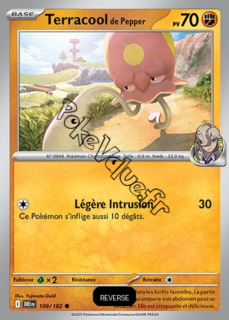 Carte Pokémon Terracool de Pepper  Reverse n°109 de la série Rivalités Destinées