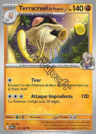 Carte Pokémon Terracruel de Pepper  n°110 de la série Rivalités Destinées