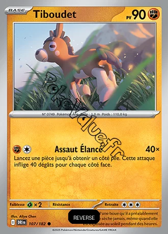 Carte Pokémon Tiboudet  Reverse n°107 de la série Rivalités Destinées