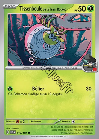 Carte Pokémon Tissenboule de la Team Rocket  n°019 de la série Rivalités Destinées