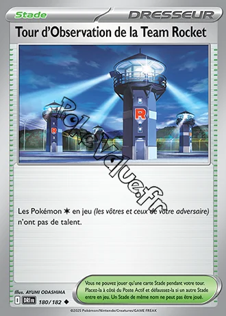 Carte Pokémon Tour d'Observation de la Team Rocket n°180 de la série Rivalités Destinées