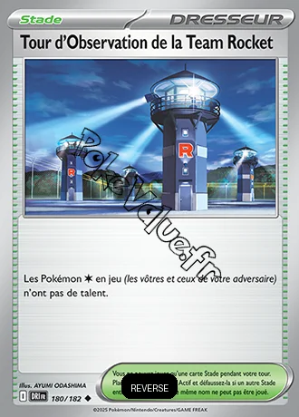 Carte Pokémon Tour d'Observation de la Team Rocket Reverse n°180 de la série Rivalités Destinées