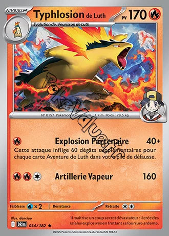 Carte Pokémon Typhlosion de Luth  n°034 de la série Rivalités Destinées
