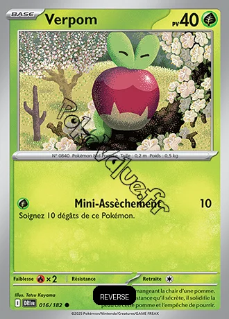 Carte Pokémon Verpom  Reverse n°016 de la série Rivalités Destinées