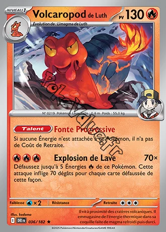 Carte Pokémon Volcaropod de Luth  n°036 de la série Rivalités Destinées