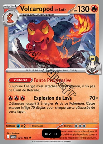 Carte Pokémon Volcaropod de Luth  Reverse n°036 de la série Rivalités Destinées
