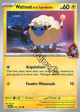 Carte Pokémon Wattouat de la Team Rocket  n°072 de la série Rivalités Destinées