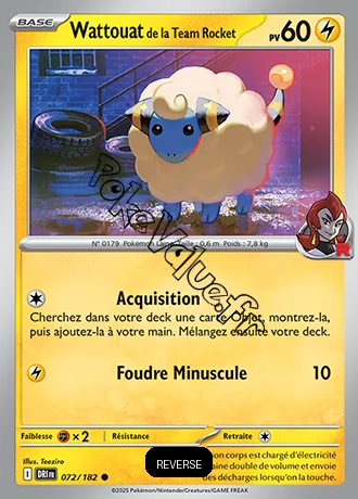 Carte Pokémon Wattouat de la Team Rocket  Reverse n°072 de la série Rivalités Destinées