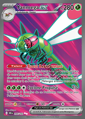 Carte Pokémon Yanmega ex  n°206 de la série Rivalités Destinées