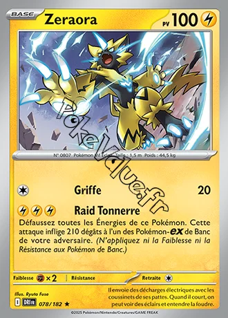 Carte Pokémon Zeraora  n°078 de la série Rivalités Destinées